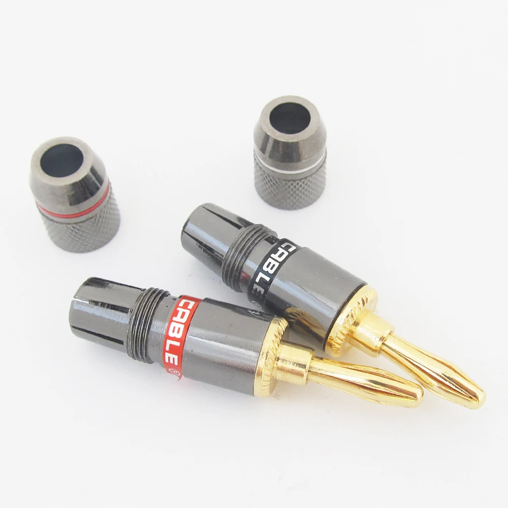 1 пара позолоченный кабель для динамика 4 мм | Электроника