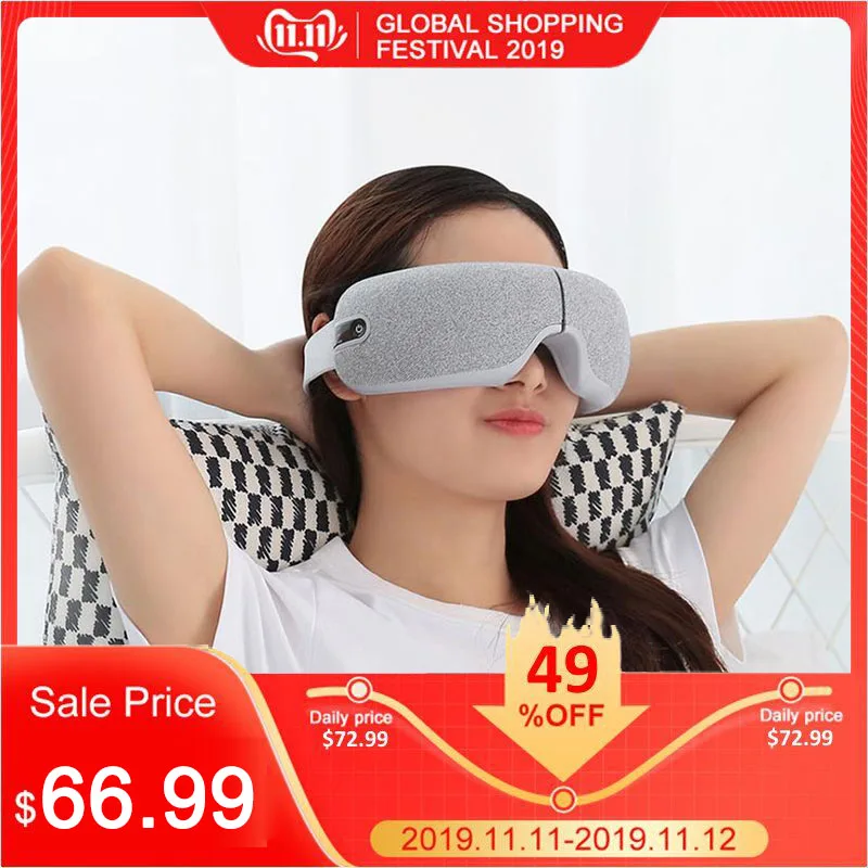 

Youpin Rechargeable Folding Eye Massager Graphene Thermostatic Heating Kneading Smart Eye Mask 5V 5W 3Modes for Students Office