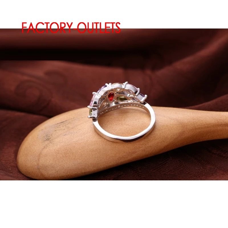 Модные элегантные обручальные кольца 925 цветов для женщин Свадебные фиолетовые с