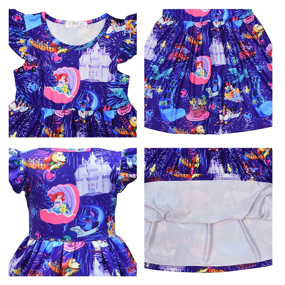 

Disney 2020 Cartoon Children's Skirt Toy Story Mermaid Short Sleeve Halloween Princess Jasmine Dress for Girls Beauty Clothing