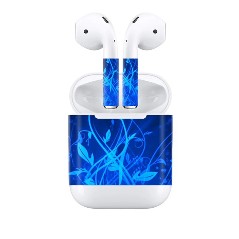 С тиснением из ПВХ материал кожи наклейка для Airpods Apple наушники с высоким