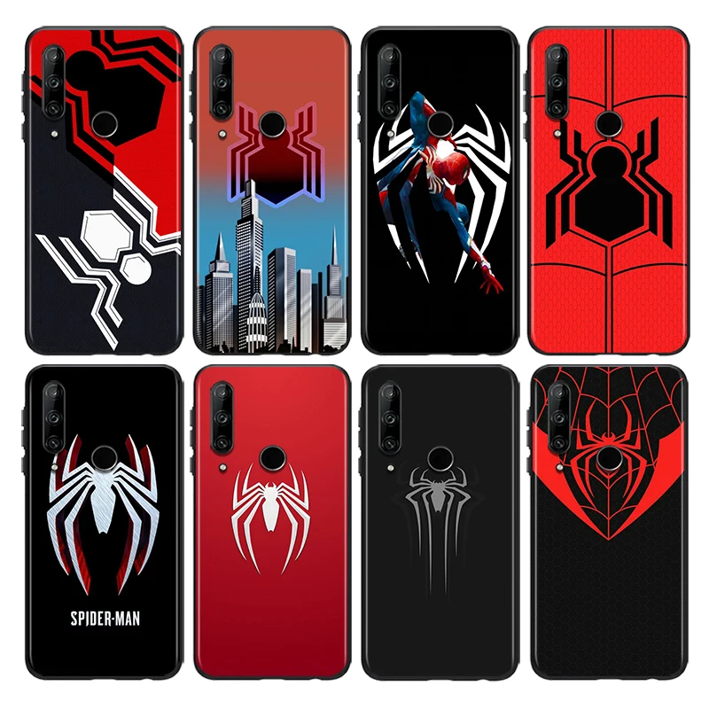 

Marvel Spider-Man Logo Silicone Cover For Huawei Honor 8S 2019 8C 8X Max 8A 2020 Prime 8 7S 7A Pro RU 7C Black Phone Case