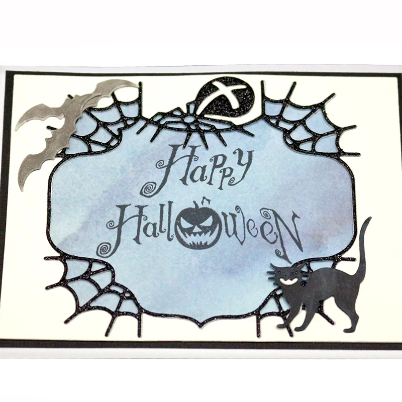 Счастливый Хэллоуин кот металлические Вырубные штампы для скрапбукинга