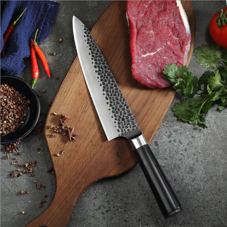 

8 Inch Utility Chef Knife 4CR13 Forged Stainless Steel Kitchen Knives Sharp Home Cooking Tool Cleaver Meat Vegetable Chef Knives