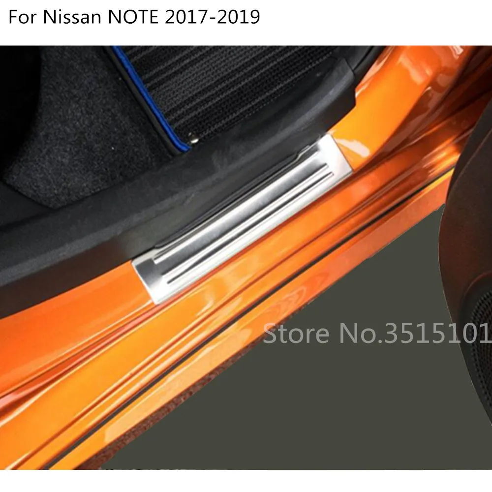 

Автомобильная накладка на дверь из нержавеющей стали внешняя ручка, педаль внешнего порога, 4 шт. для Nissan NOTE 2017, 2018, 2019, 2020