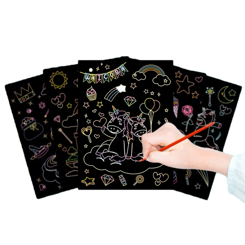

1 Set Dream Children's Scratch Painting To Send Children Handmade Diy Gift Scratch Paper Children's Painting Graffiti Gift
