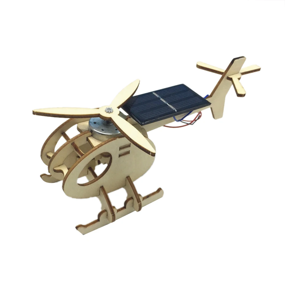 3D Assemble Solar Energy Powered Helicopter Wooden Puzzle Plane Wood Model Building Kit DIY Craft Creative Educational Toy | Инструменты