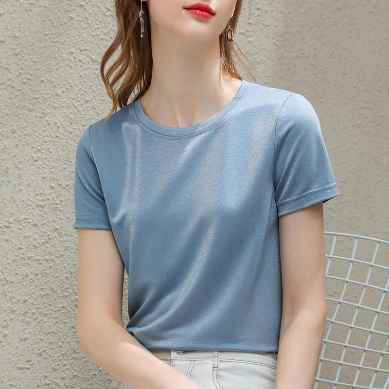 

Fashions T Shirt short sleeve solid color Personality Cultivating casual T Shirts Black