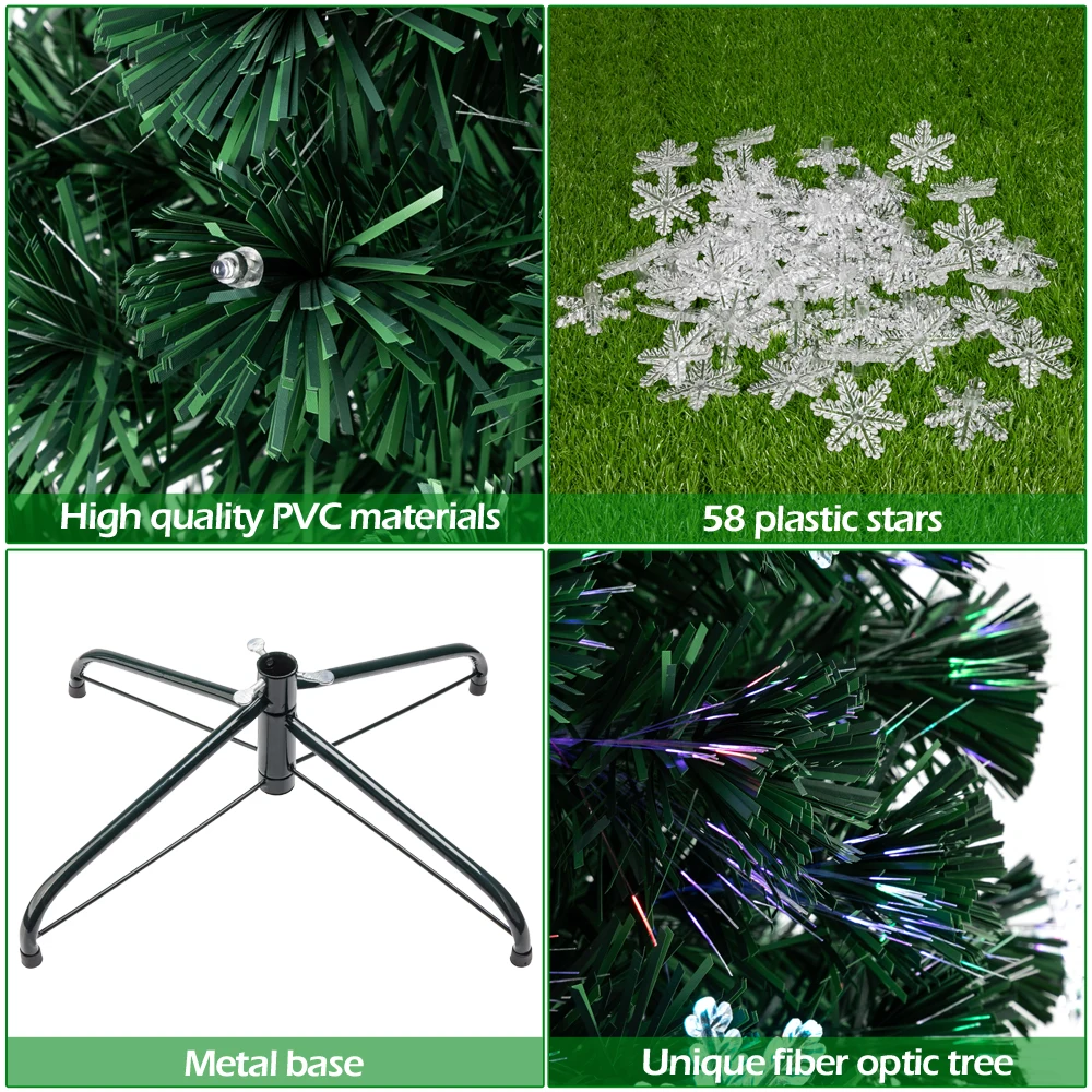 

6FT Small Light Fiber Optic Christmas Tree 230 Branches PAK55
