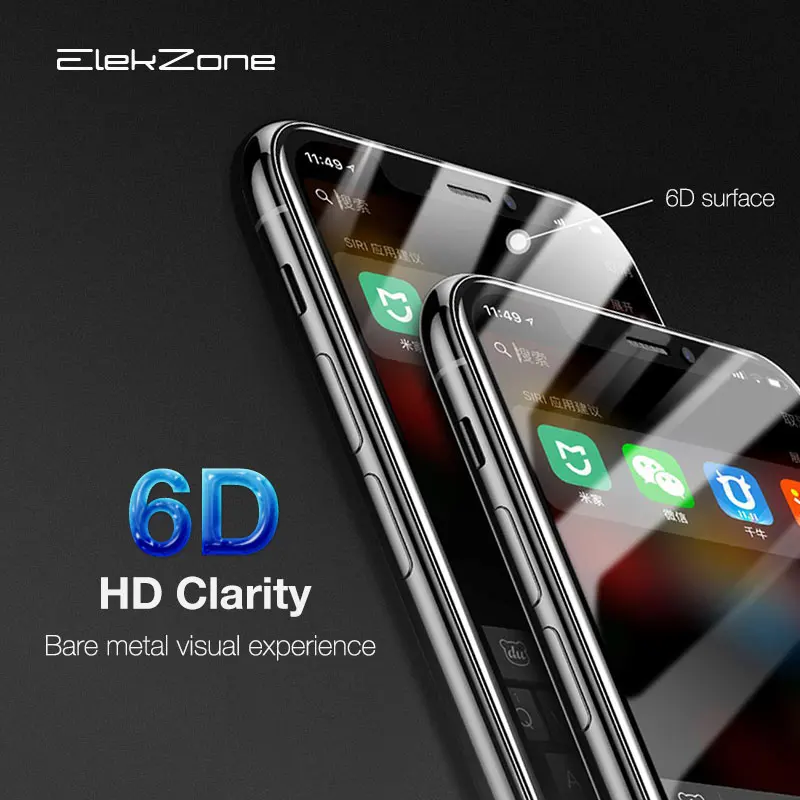 6D закаленное стекло с изогнутыми краями для iPhone 11 Pro Max полное покрытие экрана