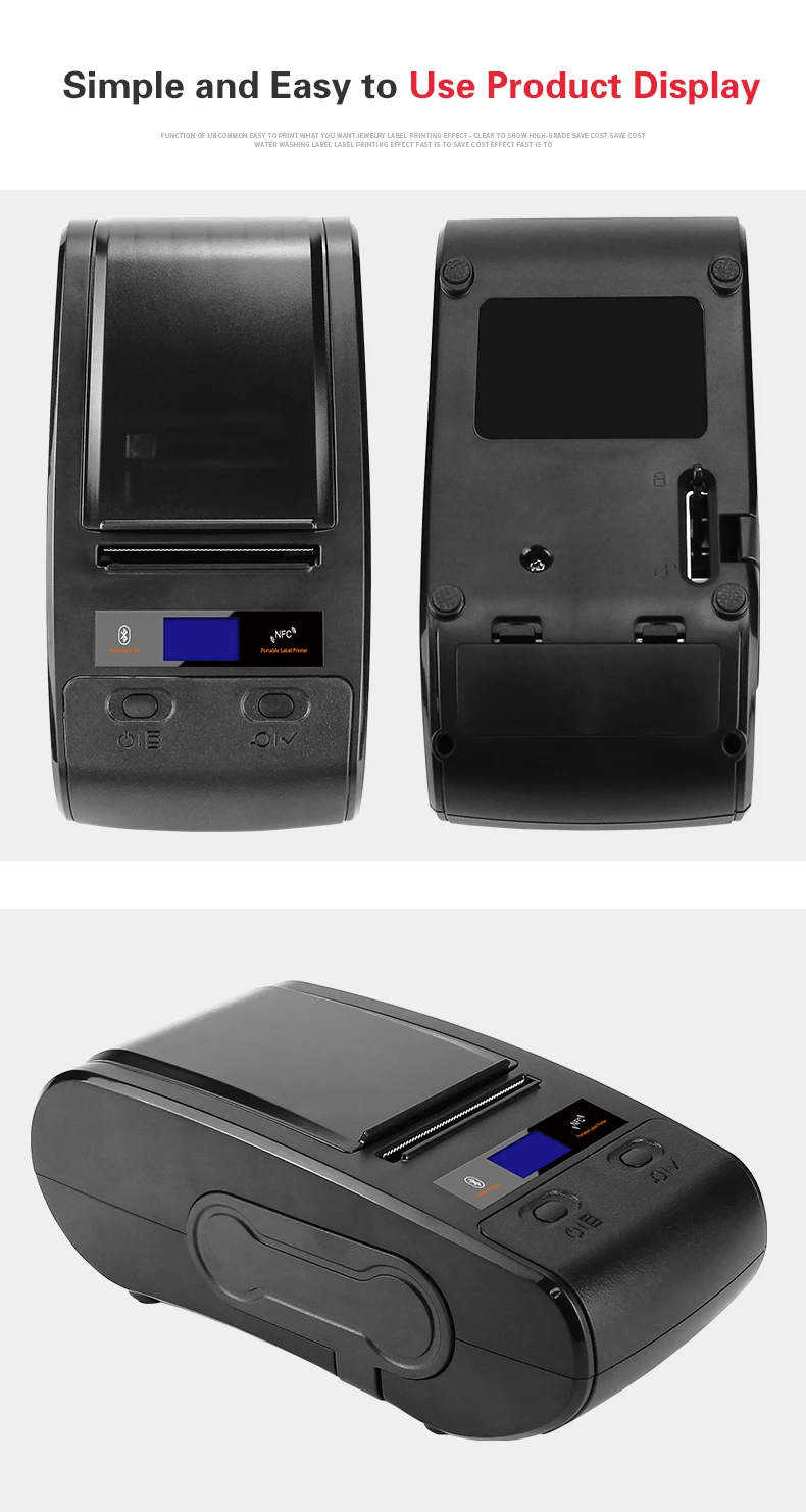 Высококачественный термотрансферный принтер штрих-кода принтер NFC Bluetooth 48 мм ширина печати для POS логистические ювелирные изделия розничная торговля