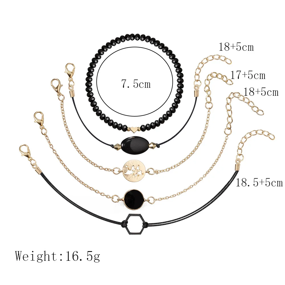 5 штук в партии браслет ювелирные изделия ручной работы из бисера черный карта
