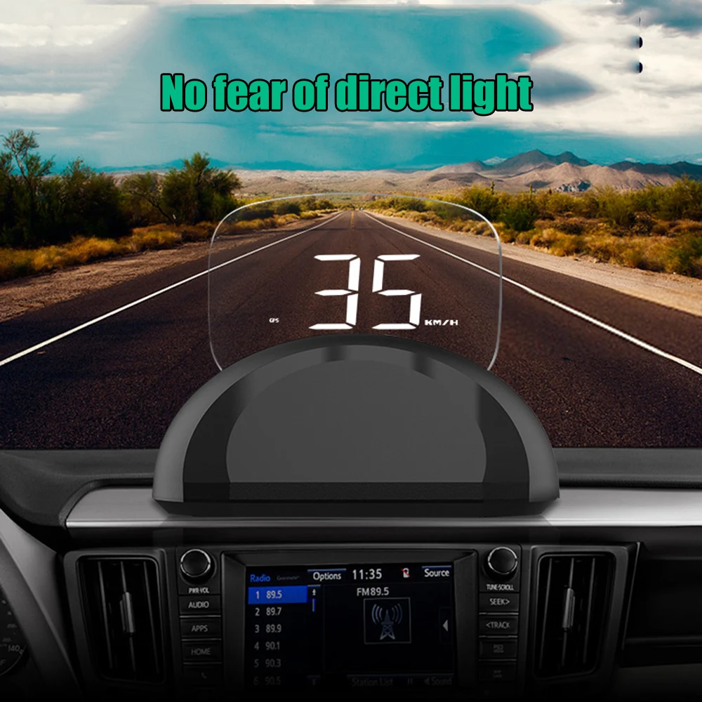 Новинка 2019 автомобильный HUD OBD2 дисплей с увеличением скорости об/мин температура