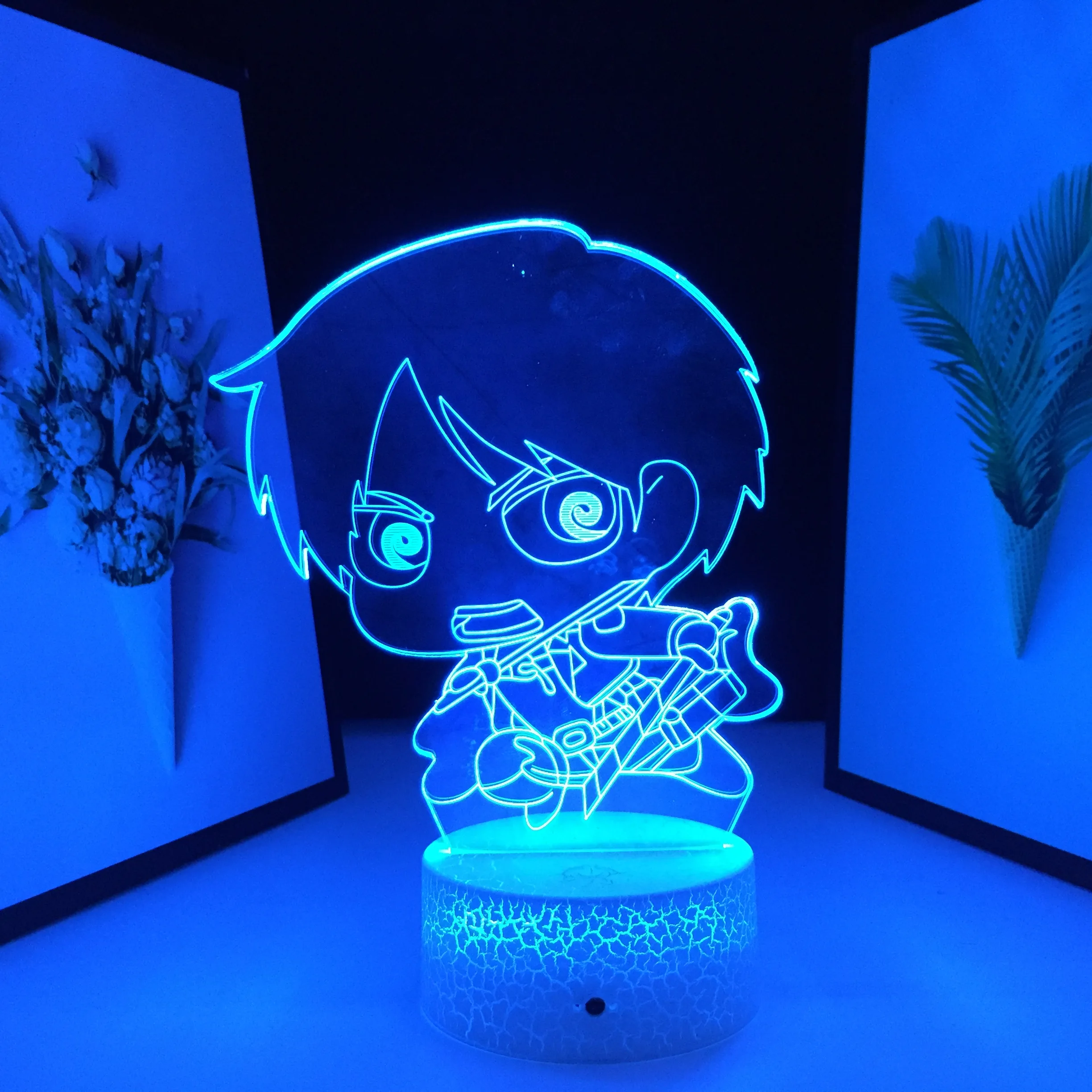 

Eren Yeager Anime Figure Table 3D Lamp Nightlight Kids LED Night Light for Cool Birthday Gift Bedroom Decor Light for Child Room