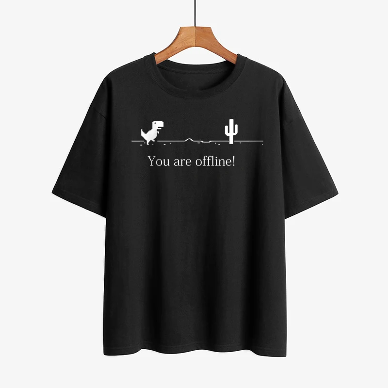 Вы находитесь в автономном режиме забавная Футболка с принтом для мужчин модные