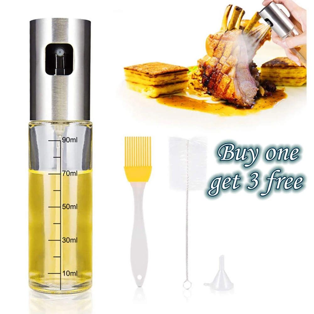 

Кухонный распылитель оливкового масла из нержавеющей стали, бутылка с насосом, герметичный гриль, опрыскиватель для барбекю, Диспенсер мас...