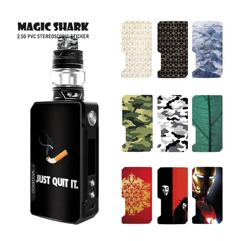 Чехол Magic Shark из ПВХ V Vendetta армейский лист наклейка для Voopoo Drag 2 II E Cigar 012 021|Наклейки