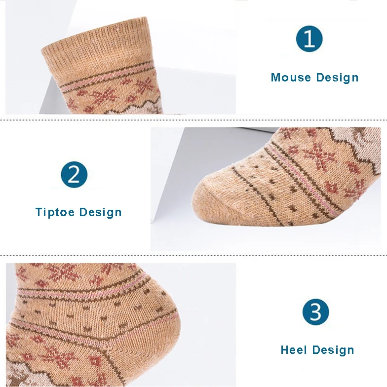 1 пара женские теплые шерстяные носки с рождественским оленем|Носки| |