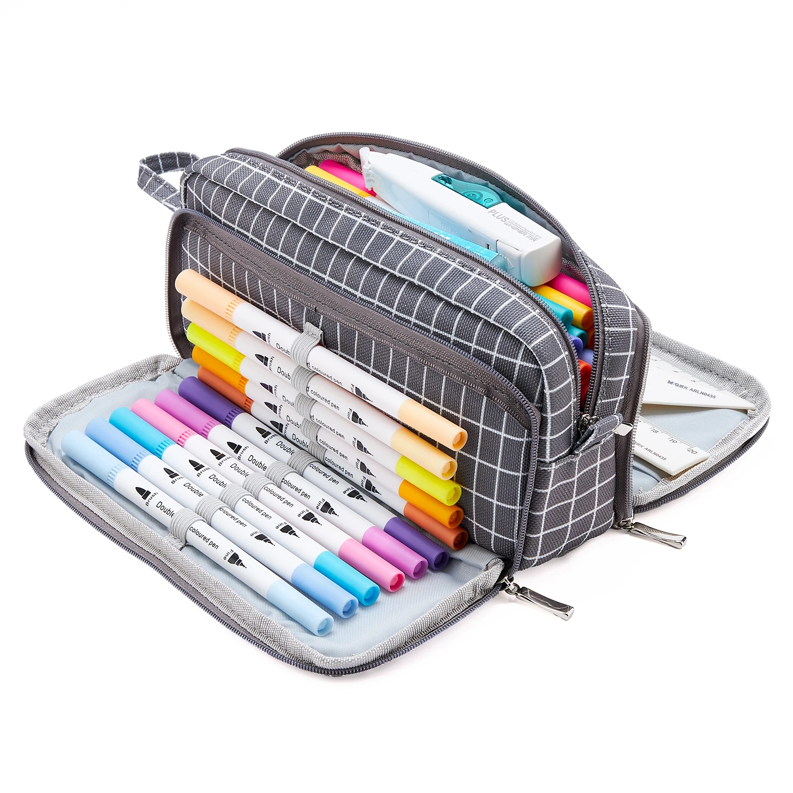 Двусторонняя сумка для ручек и карандашей чехол пастельных цветов двойной
