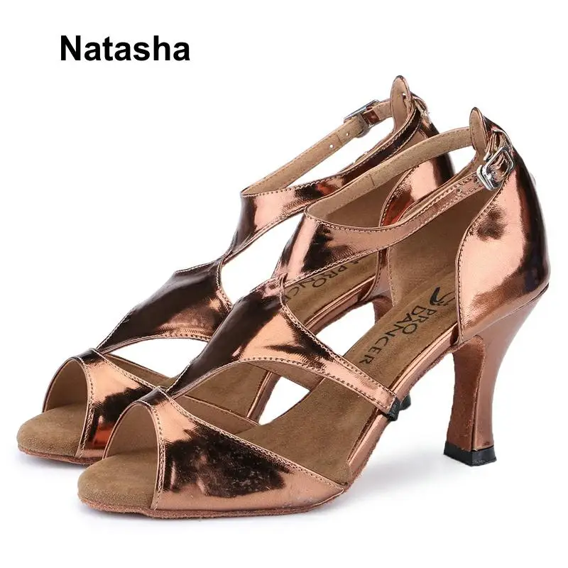 Женские туфли для бальных танцев Наташа обувь латиноамериканских бронзовая