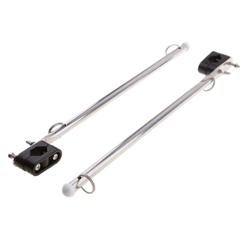 

2pcs Stainless Steel Marine Boat Flag Pole Rod Holder with Plastic Rail Clamps for Rails 22mm (7/8inch) to 25mm (1 inch) Dia