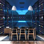 Пользовательские фото обои 3D стереоскопические синие технологии выставочная доска фон большая роспись для офиса кабинета