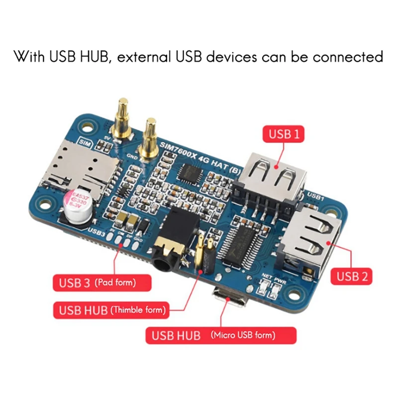 Waveshare 4G плата расширения для Raspberry Pi SIM7600G-H глобальной многодиапазонный