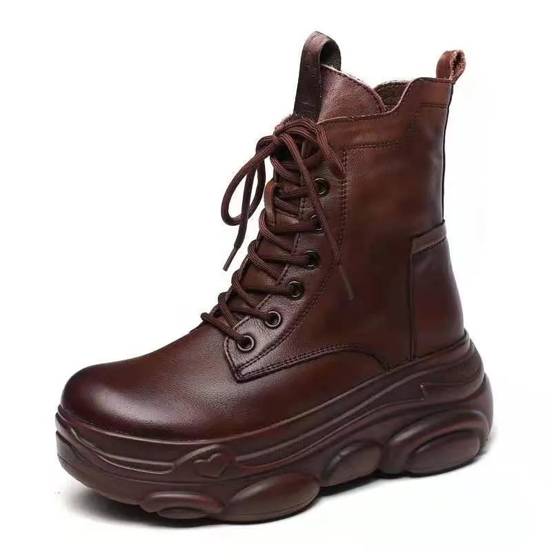 

2021 Autumn Winter Women Boot High Top Vulcanize Shoes Women Platfrom Wedges Shoes Ankle Chunky Sneakers Female Shoes Plus Size