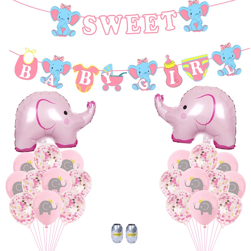Детские вечерние воздушные шары с голубым слоном для мальчиков и девочек