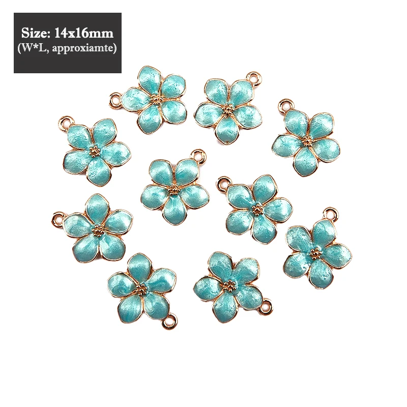 

10pcs 14x16mm enamel sakura charm for jewelry making fashion earring pendant flower charm necklace bracelet charms