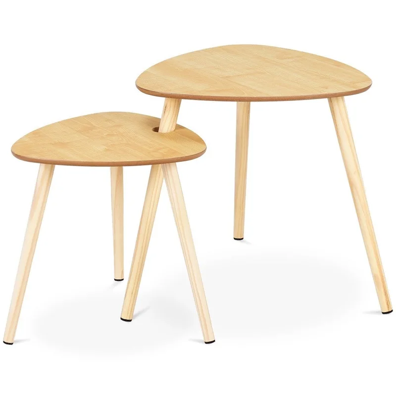 2 шт. раскладной диван боковые журнальные столы с деревянной ножкой треугольная