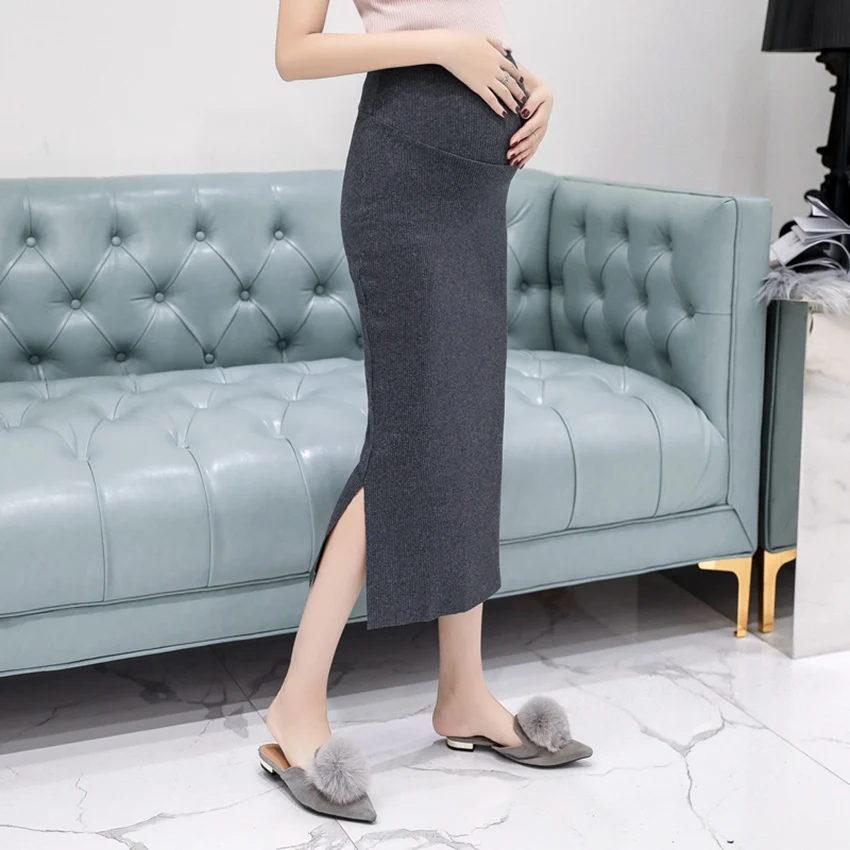 Одежда для беременных юбка до середины тела осень зима длинная секция модная