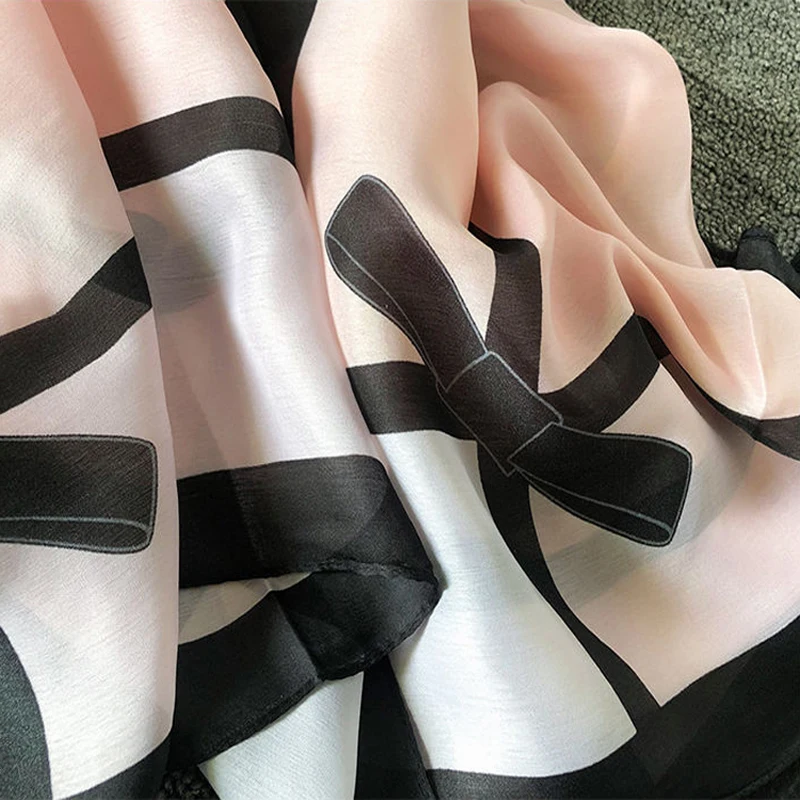 Шелковистый носовой платок шарф палантин для весны лета тонкий стиль унисекс