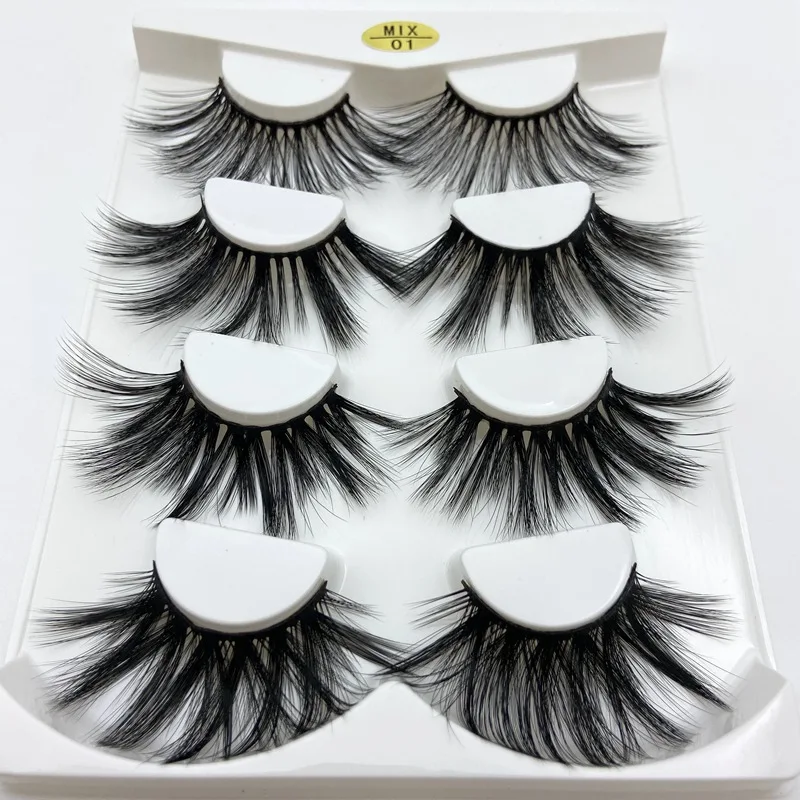 Buzzme 6D12 4pairs faux mink lashes Natural False Eyelashes Silk Dramatic Volume Fake Lashes Makeup Eyelash Extension | Красота и