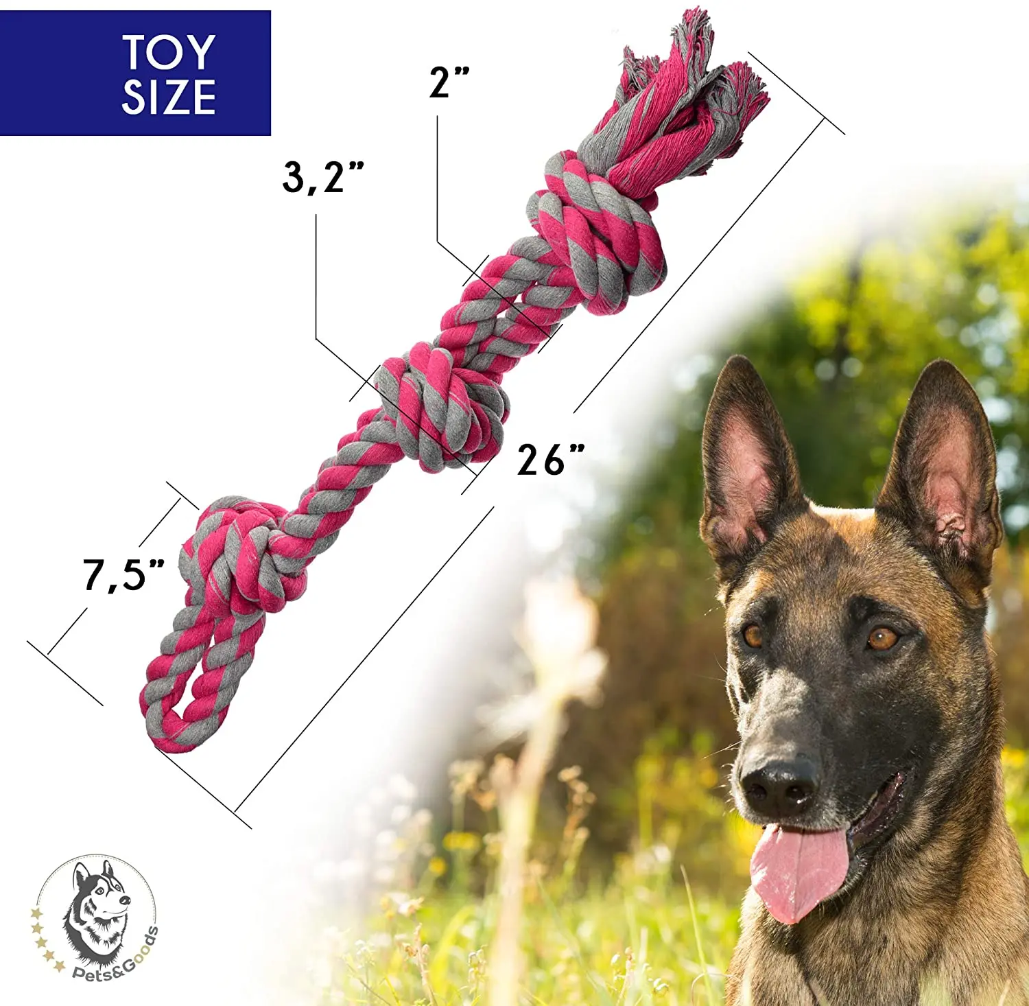 

Random Color Pet Supplies Pets Dogs Pet Dog Puppy Cotton Chew Knot Toy Durable Braided Bone Rope Funny Tool Puppy Accessories