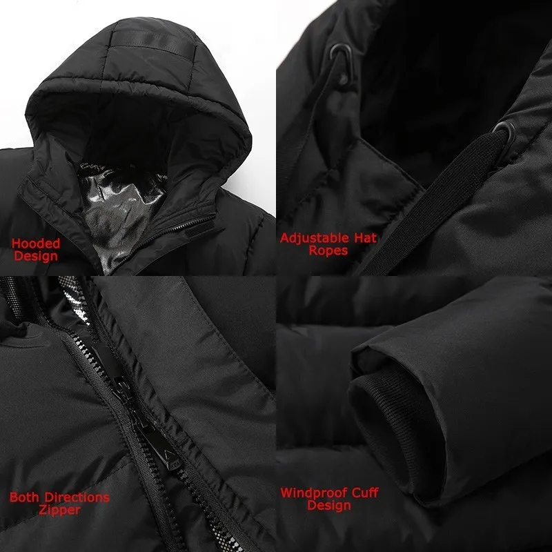 Мужская зимняя куртка пуховик с капюшоном и USB термостатом|Мужские парки| |