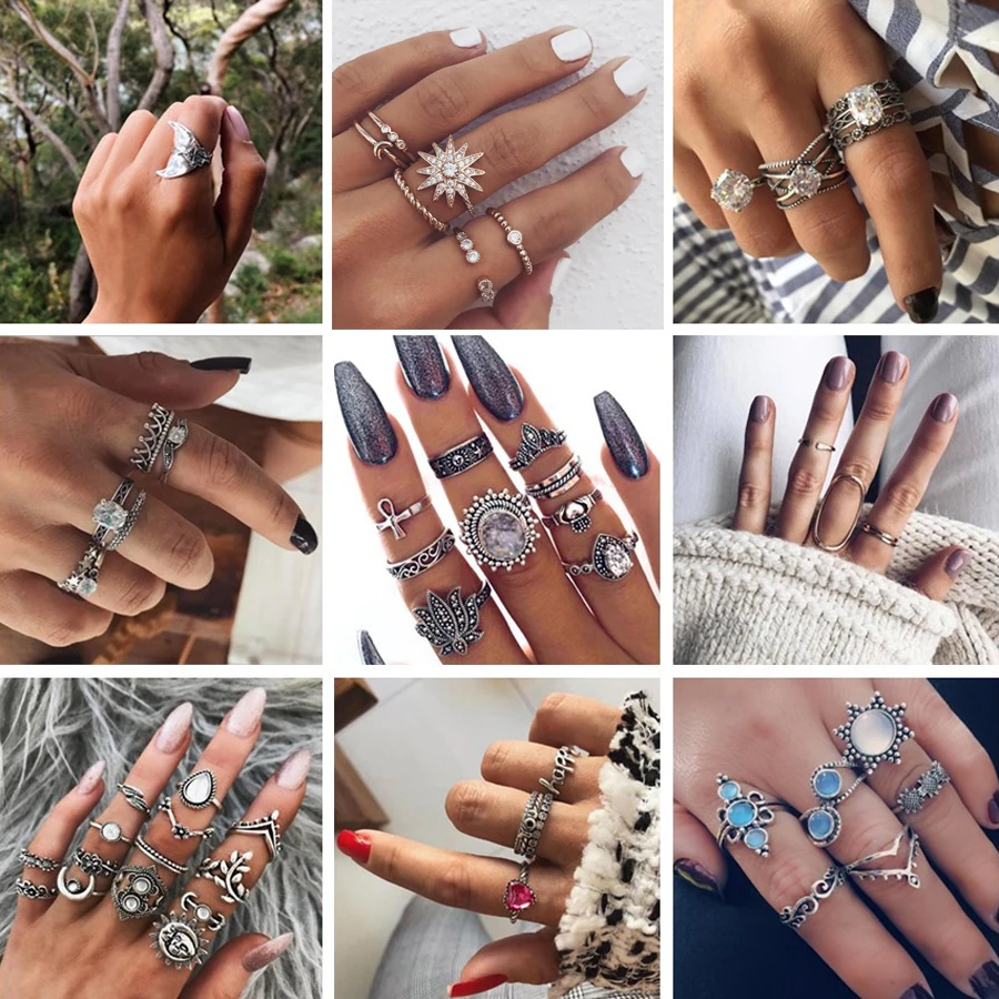 Набор Колец docona в винтажном стиле женских миди кольца бохо с ракушкой хвостом