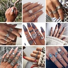 Набор Колец docona в винтажном стиле для женщин, миди-кольца в стиле бохо, с ракушкой, хвостом, цветком, костяшками из металлического сплава, ювелирные изделия, 8 моделей