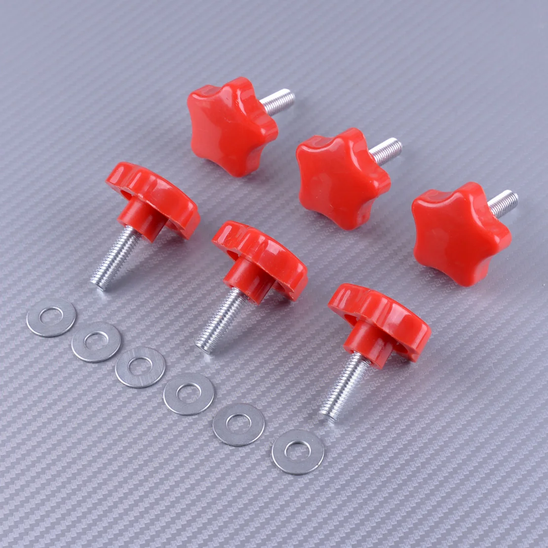 

DWCX 6pcs Car Roof Screws Cover Hard Top Quick Removal Bolt Fastener w/ Washer Red fit for Jeep Wrangler JK 2007-2016 2017 2018