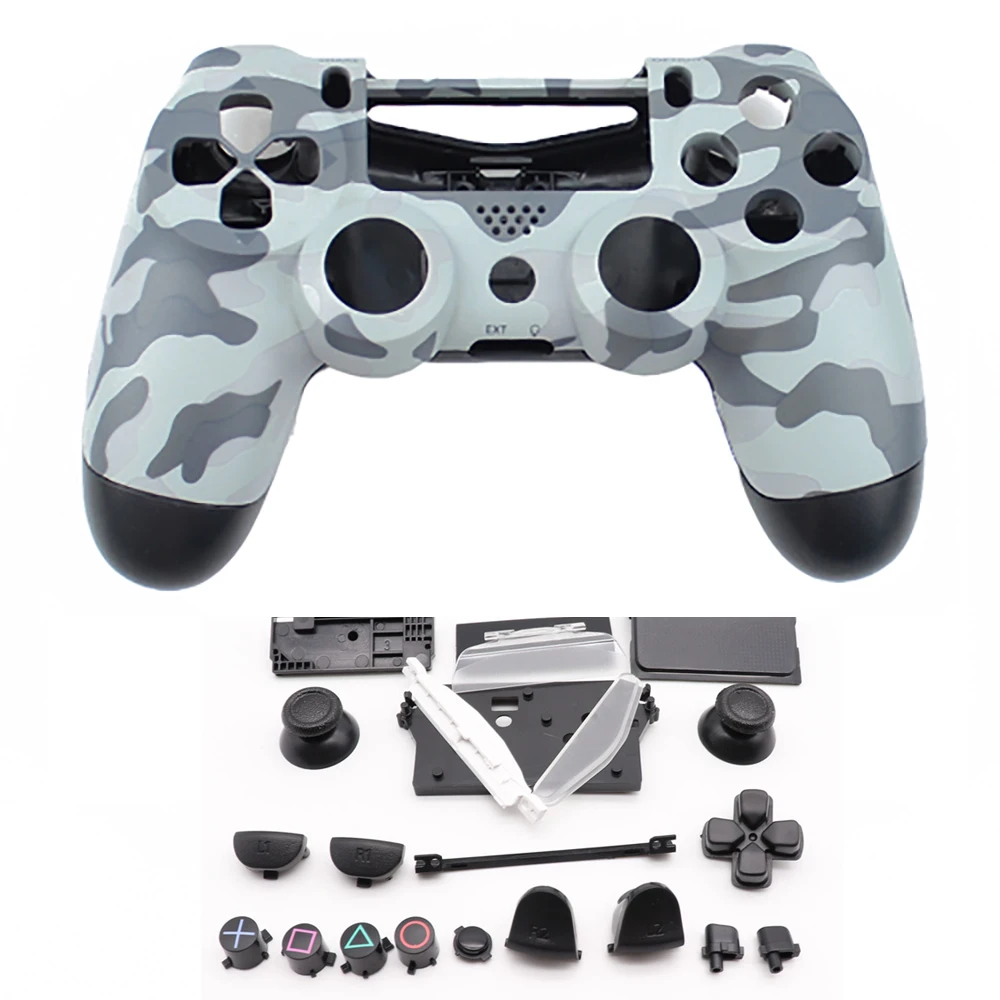PS4 полный корпус для игрового контроллера чехол мод комплект кнопки для Playstation 4 Dualshock 4 PS 4 V1 Замена камуфляж - Цвет: A