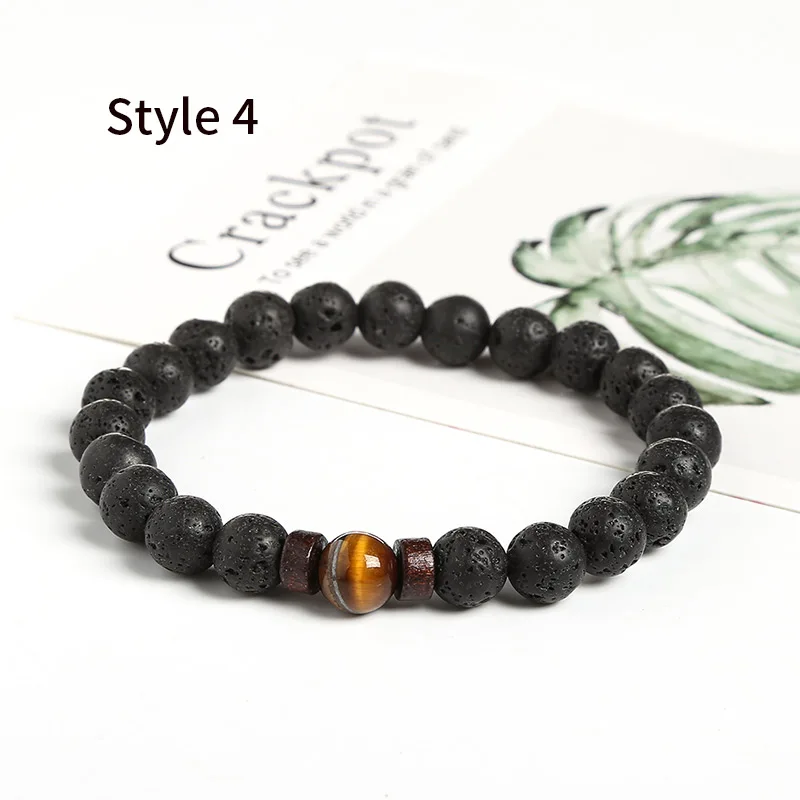 Style 4 JD мужской браслет, натуральный Императорский камень, бусина, тибетский Будда, браслет, чакра, лавовый камень, диффузный браслет, мужские ювелирные изделия, подарок - Окраска металла: Style 4