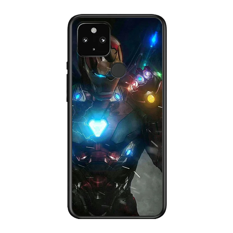 

Marvel Super Hero Avengers Iron Man For Google Pixel 5 4A 5G 4 XL Soft Shell TPU Silicone Black Cover Phone Case