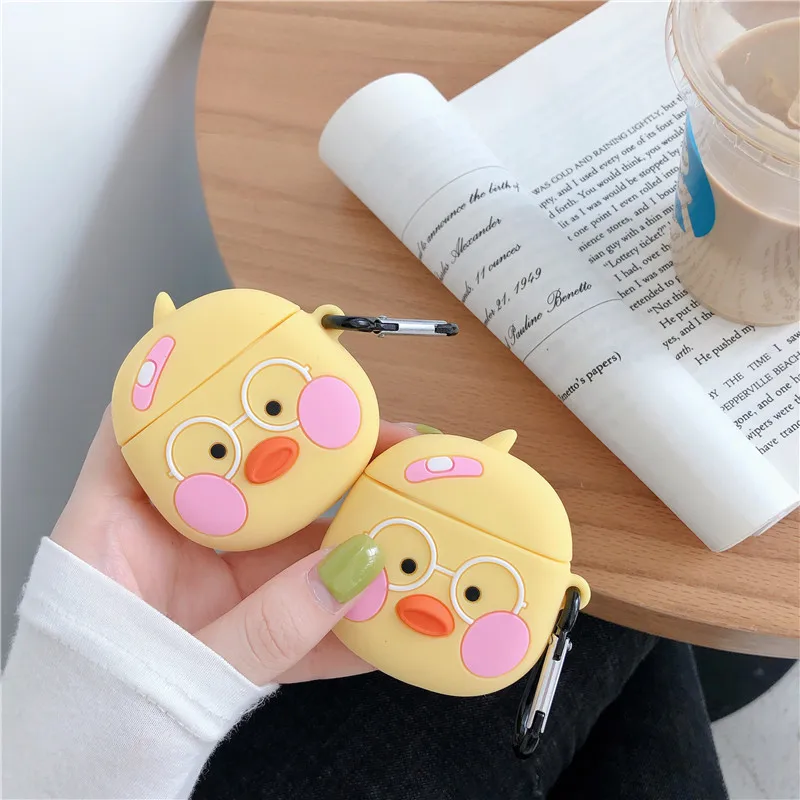Для AirPods 2 Чехол милый мультфильм утка беспроводной Bluetooth наушники чехол для iPhone Air