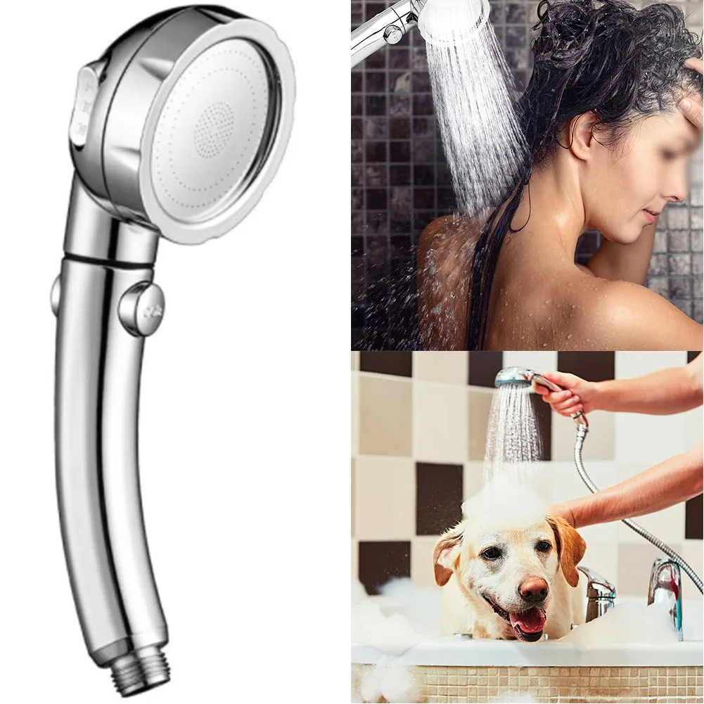 

Универсальная хромированная насадка для душа с высоким турбопрессом, 3 режима, экономия воды, один нажатие, 3 в 1, насадка для душа с высоким н...