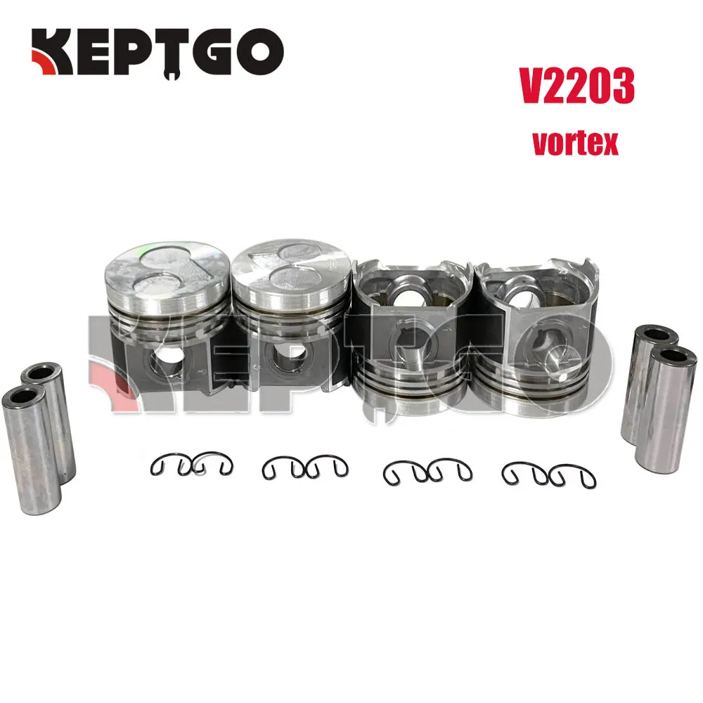

New V2203 4 set Piston Kit STD For Kubota