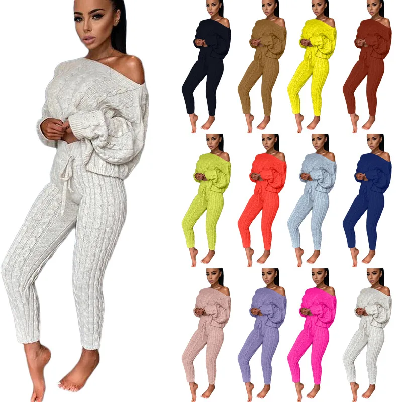 

Winter Outfits Sweater Pants Sets Tops Women Slim Muslim Tracksuit Abaya Islam Robe Sporting Suit Ropa Mujer Vetement Female