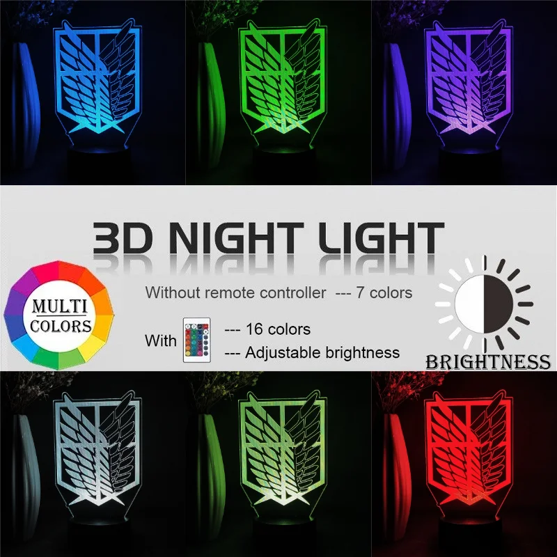 Светильник СВЕТОДИОДНЫЙ атака на Титанов домашний декор для спальни настольная