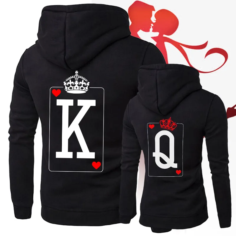 QUEEN KING Poker толстовки для пар осень зима для женщин мужчин хараджуку свитшот с капюшоном женский длинный рукав повседневные Пуловеры Топы