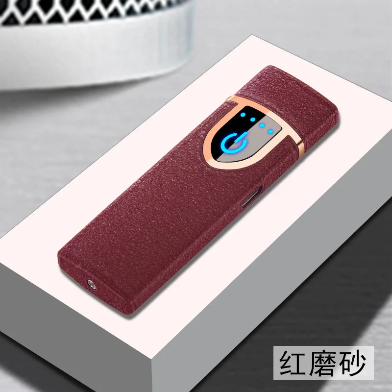 Ветрозащита персональный Usb зарядка электрическая зажигалка точечный детектор дыма - Цвет: Красный