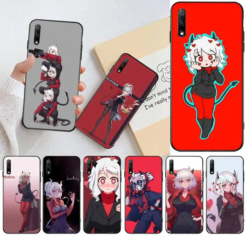 Милый мультяшный helltaker TPU черный чехол для телефона корпус Huawei Honor 30 20 10 9 8 8x 8c v30 Lite